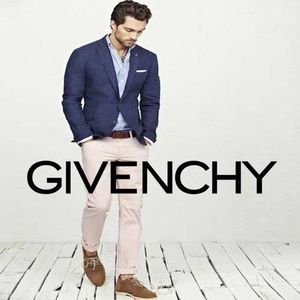 Givenchy Navy Wool Blazer 41R 100% worsted wool herringbone texture weave